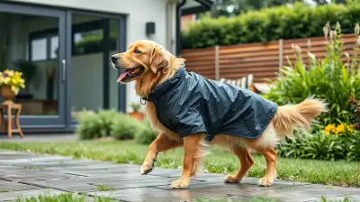 Hunderegenmantel bei Regenwetter