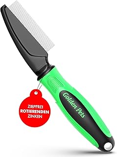 NEU! Golden Pets Flohkamm mit rotierenden Zinken I Entfernt Flöhe bei Hunde & Katzen I Läusekam…