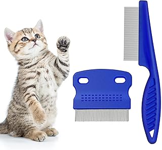 Flohkamm für Katzen, 2 Stück Läusekamm Staubkamm für Katzen Hunde Effektiv Gegen Flöhe & Lä…