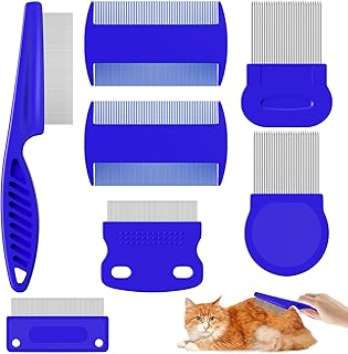7 Stück Läusekamm Staubkamm, Katze Hund Flohkamm, Nissenkamm, Schuppenkamm, Haustier Floh Kamm,…