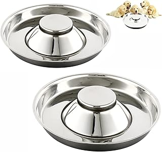 Welpen Futternapf,Welpennapf,Hundenäpfe aus Edelstahl Metall,Welpen Entwöhnungsschale Welpenger…