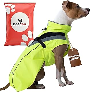 DOGOPAL Regenmantel Hund wasserdicht für kleine & große Hunde – Gelber Hunderegenmantel mit Ref…