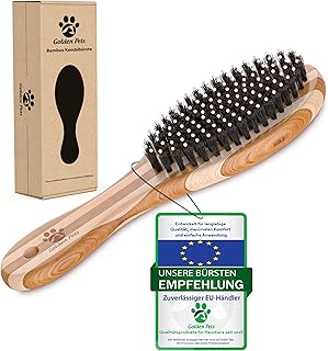 Bambus Kombi Hundebürste & Katzenbürste I Glätten und Entfilzen I kurz – mittellangem Fell gee…