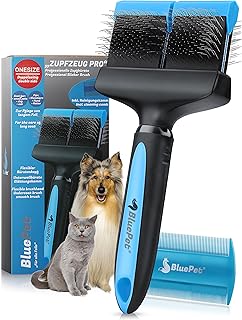 BluePet ZupfZeug Pro Professionelle Hundebürste Langhaar, Flexible Zupfbürste für Hunde & Katz…