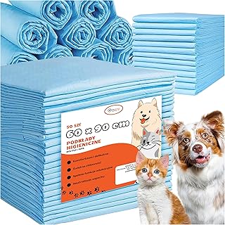 Welpenunterlagen – PIPI Matten für Hunde und Katzen – 60x90cm – Einweg Trainingspads, mit Gel-Ab…