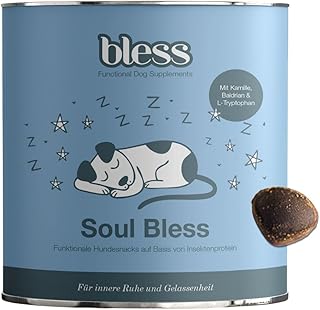 Soul Bless Beruhigungs-Snack für Hunde – mit L-Tryptophan, Baldrian und Insektenprotein, für …