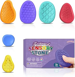 Silikon Fidget Toys Sensory Stones, 6 Stück Anti Stress Finger Spielzeug Stressabbau Reliever Ge…