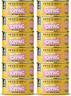 Pets Deli Fancy Filet Topping Huhn in Sauce mit Verdauungs-Komplex für Hunde als Ergänzung zum …