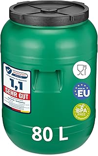 Weithalsfass 80 Liter Futtertonne mit Deckel ohne Dichtung– BPA-freier HDPE Futterbehälter fü…