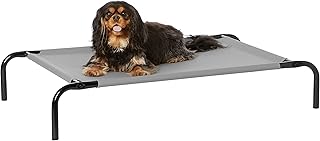 Amazon Basics Kühlendes erhöhtes Haustierbett per Hund, Größe S, L 90 x B 55 x H 19 cm, Grau