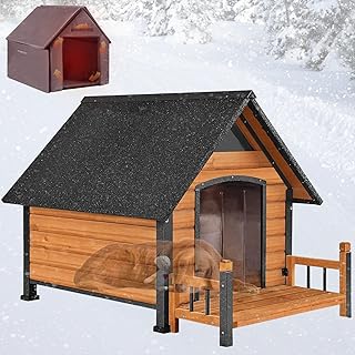 Aivituvin Outdoor Hundehaus mit isolierter Futterung, Wasserdichtes Welpen Schutzhaus, Indoor Hun…