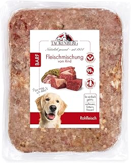 TACKENBERG Barf Fleischmischung vom Rind für Hunde – 14 x 500 g – leckeres Frostfleisch als Hund…
