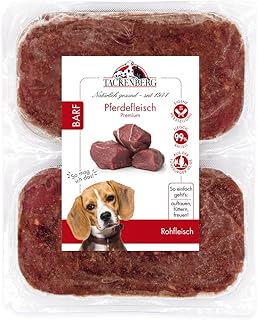 TACKENBERG Barf Pferdefleisch für Hunde – 28 x 500 g – leckeres Frostfleisch als Hundefutter in …