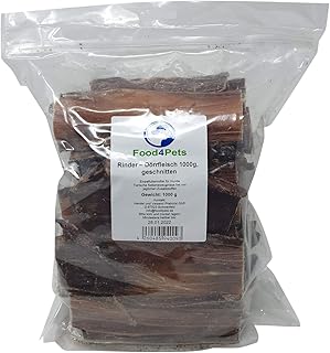 Hunde Kausnack Rinder-Dörrfleisch 1kg – aus 100% Rind, naturbelassene Kausnacks für Hunde