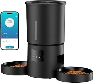 Futterautomat Katze 2 Näpfe mit APP: 5L Automatischer Futterspender mit 2.4G WiFi Timer für Tro…