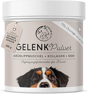 Annimally Gelenke Pulver für Hunde 300g mit MSM, Grünlippmuschel und Kollagen – Gelenkpulver mi…