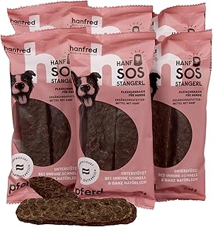 Beruhigungsmittel für Hunde – Hanfred SOS Stangerl mit Pferdefleisch, Anti-Stress Snacks bei A…