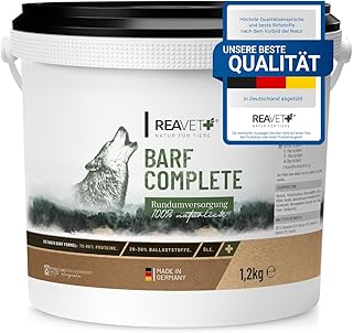 ReaVET Barf Complete Hund Pulver 1,2kg – Barfen für Hunde, Barf Zusatz Komplett, Mineralien & Vi…