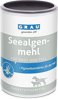 GRAU – das Original – 100% reines Seealgenmehl, für die Fellpigmentierung, für dichtes & glänz…
