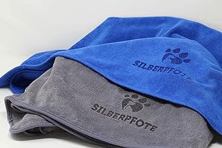 Hundehandtuch Set – 2er Pack – Weich, Waschbar und Saugfähig – 130x75cm, Blau & Grau – schnell…