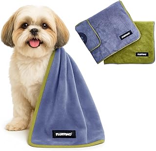 Hundehandtuch 2er Set – 90x50cm – extrem saugfähig und weich | Waschbar bei 60°C, schnell trock…