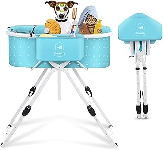 Hundebadewanne, Erhöhte Haustierbadewanne, 5 Höhen Zusammenklappbare Hunde, Pflegewaschwanne mi…