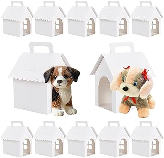 BENECREAT 30 Packung Partygeschenkboxen Für Hunde 10x12x18cm Weiße Hundehüttenboxen Mit Quadra…