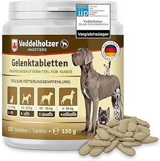 Veddelholzer VERGLEICHSSIEGER 2024 Hunde Gelenktabletten mit Grünlippmuschel Hund MSM & Teufelsk…