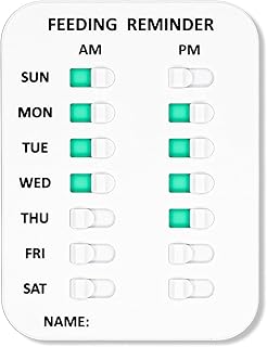 Fütterungserinnerung für Hunde, Magnet-Hundefütterungsschild Tagesanzeigetabelle AM/PM Tracker…