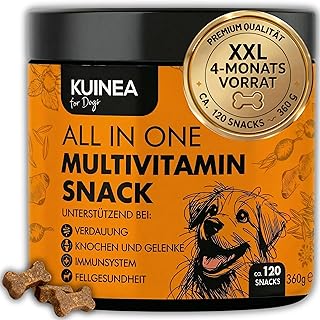 Multivitamin Snack für Hunde – All in One Vitamine als Leckerli – ca. 120 Snacks (360 g) –…