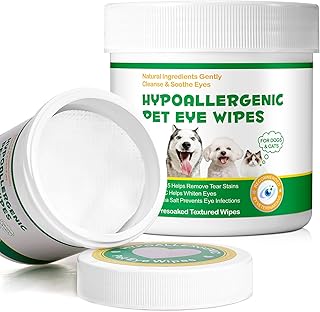 150 Stück Augenpads Hund, Augenwischtücher für Hunde, Augenpflege Hund und Tränenfleckenentfe…