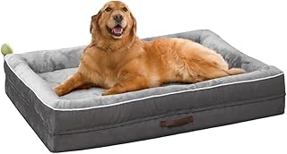 Orthopädisches Hundebett Grosse Hunde, Hundekorb Waschbar mit Eierförmiger Kistenschaum，Wasse…