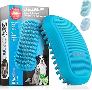 BluePet Badebürste Gummistriegel Für Kurzhaar Hunde & Katzen mit Massageeffekt I Entfernt loses…