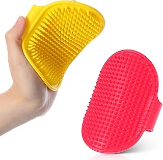 2 Stück Hunde Waschbürste,Badebürste Hund,Badebürste Gummistriegel,Verstellbare Pet Bath Brus…