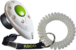 ASCO Premium Finger Clicker mit Spiralarmband für Clickertraining, Hunde Katzen Pferde Profi-Cli…