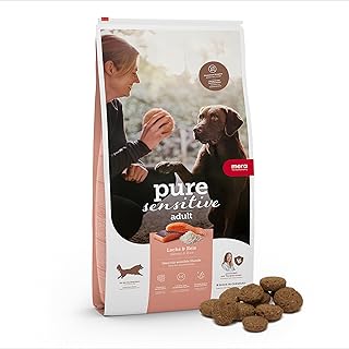 MERA Pure Sensitive Lachs & Reis, Hundefutter trocken für Sensible Hunde, Trockenfutter aus Lach…