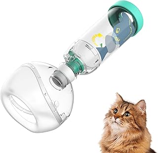 Katzeninhalator mit Indikator, geeignet für Katzen und kleine Hunde, Aerosolkammer mit Silikonma…