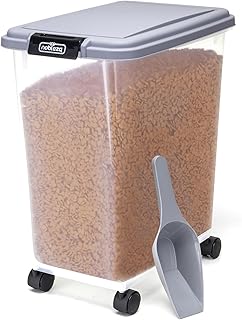 Nobleza – Futterbehälter für Haustiere 30 L, für Haustiere, Lebensmittelbox mit Rädern, Klapp…