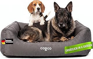 CopcoPet Hundebett kleine Hunde【waschbar & rutschfest】 Hundekorb S Kunstleder in Wildlederopt…