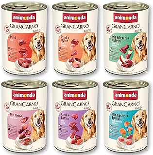 animonda GranCarno Adult Herzhafte Variation (6 x 400 g), Hunde Nassfutter für ausgewachsende Ti…