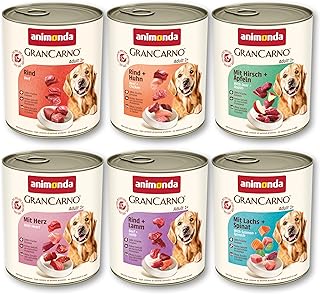 animonda GranCarno Adult Herzhafte Variation (6 x 800 g), Hunde Nassfutter für ausgewachsene Tie…