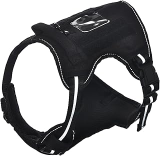 Amazon Basics Anti-Zieh-Hundegeschirr mit vorderem Clip, Westengeschirr, Klein, Schwarz