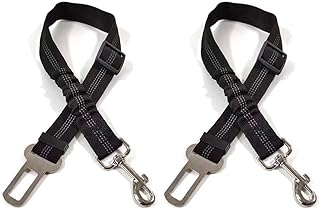 2 Stück Auto-Sicherheitsgurt, Sicherheitsgurt mit Stoßdämpfung und Karabinerhaken für alle Ar…