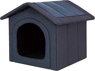 Hundehütte Hundehöhle Hundebett Hundehaus Katzenhöhle mittle M – 44×38 cm Navy blau