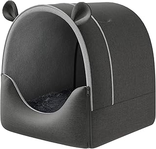 EUGAD Hundehöhle mittelgroße Hunde, Hundehütte Indoor Hundehöhle, Hundekörbchen mit Dach, Fa…