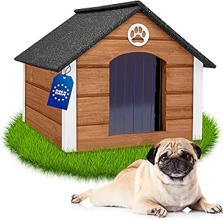 Outentin Hundehütte Outdoor Isoliert – Hundehaus für Mittelgroße Hund – Winterfest und Wetterf…