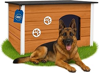 Outentin Hundehütte Outdoor Winterfest – Hundehaus für Große Hund – Isoliert und Wetterfest – …