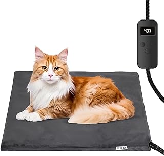 Haustier Heizkissen für Katze, Hund Heizmatte Timing & Temperatur Einstellbar Sicher Heizdecke W…