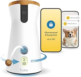 Furbo 360° Hundekamera mit Heimsicherheits-Paket [Premium MIT ABO]: Intelligente Kamera mit App …