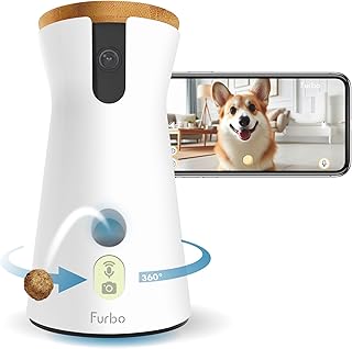 Furbo 360° Hundekamera [Basic Kamera]: Haustierkamera mit App, Rotierende 360° Sicht, Farbnacht…